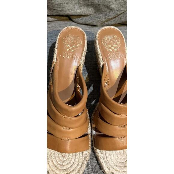 Vince Camuto Molisara Sandals Wedges Heels Light Cognac Womens 8 - Picture 12 of 12